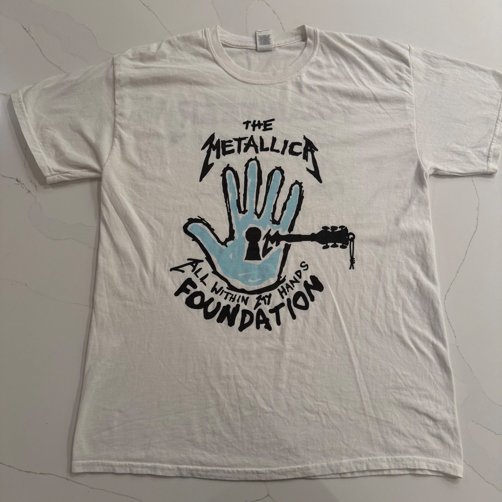Metallica Volunteer Day of‎ Service 2018 T Shirt White Gildan Heavy Cotton Large